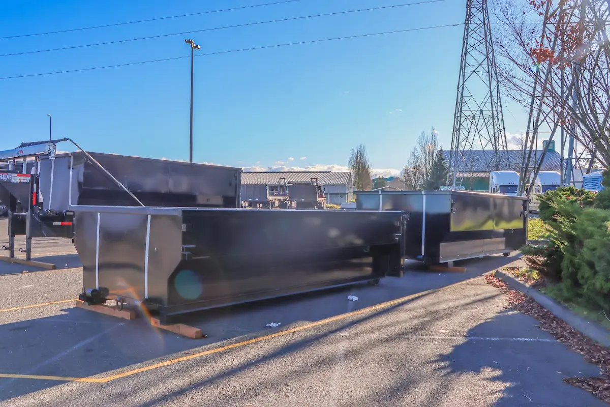 Roll-off dumpster ready for waste disposal at job site for Estate Cleanout Dumpster Rental in University of California-Santa Barbara